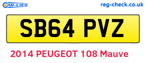 SB64PVZ are the vehicle registration plates.