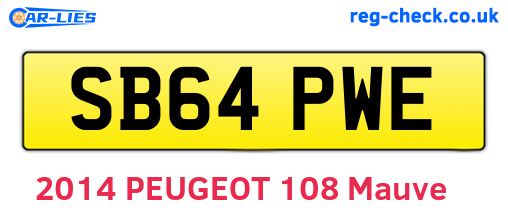 SB64PWE are the vehicle registration plates.