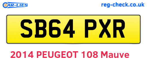 SB64PXR are the vehicle registration plates.