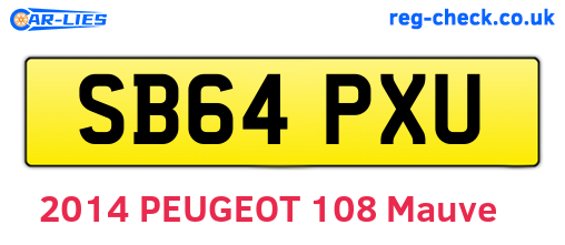SB64PXU are the vehicle registration plates.