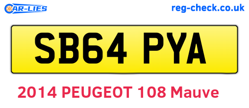 SB64PYA are the vehicle registration plates.