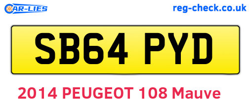 SB64PYD are the vehicle registration plates.