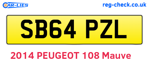 SB64PZL are the vehicle registration plates.