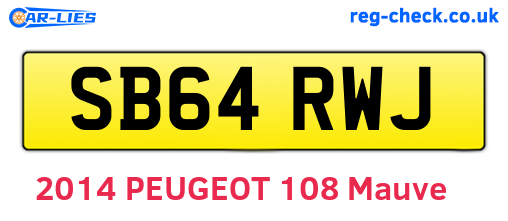 SB64RWJ are the vehicle registration plates.