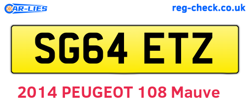 SG64ETZ are the vehicle registration plates.