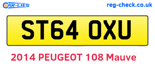 ST64OXU are the vehicle registration plates.