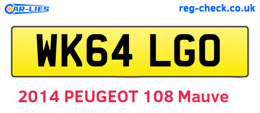 WK64LGO are the vehicle registration plates.