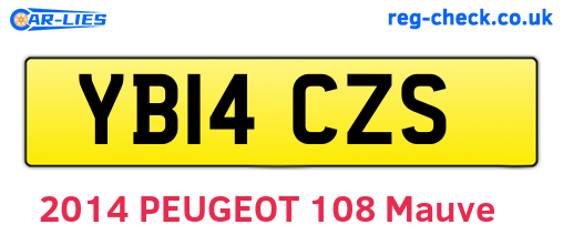 YB14CZS are the vehicle registration plates.