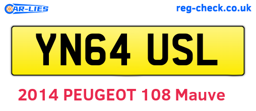 YN64USL are the vehicle registration plates.