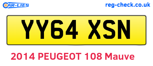 YY64XSN are the vehicle registration plates.