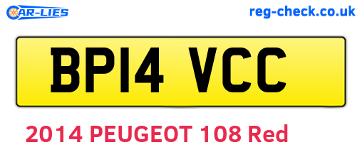 BP14VCC are the vehicle registration plates.