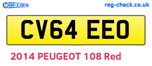 CV64EEO are the vehicle registration plates.