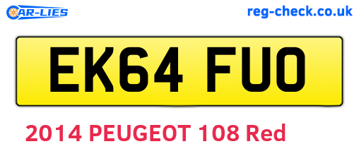 EK64FUO are the vehicle registration plates.