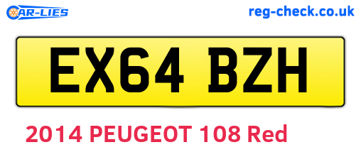 EX64BZH are the vehicle registration plates.