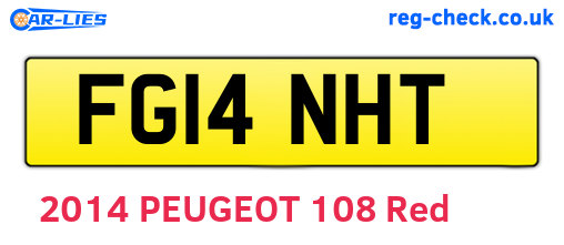 FG14NHT are the vehicle registration plates.