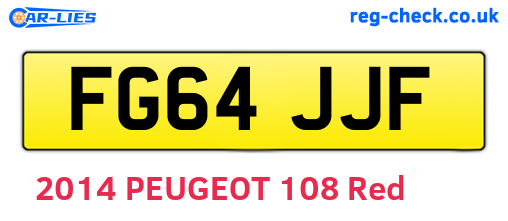 FG64JJF are the vehicle registration plates.