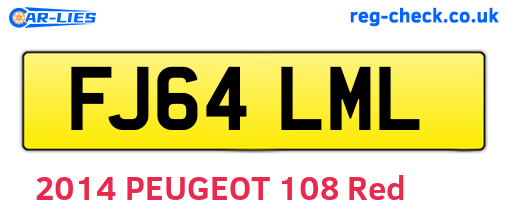 FJ64LML are the vehicle registration plates.