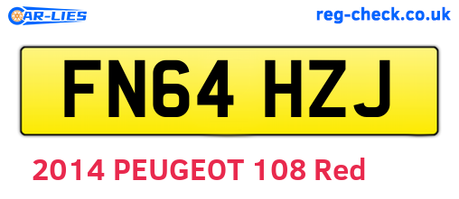 FN64HZJ are the vehicle registration plates.