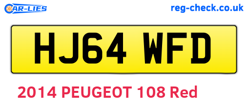 HJ64WFD are the vehicle registration plates.