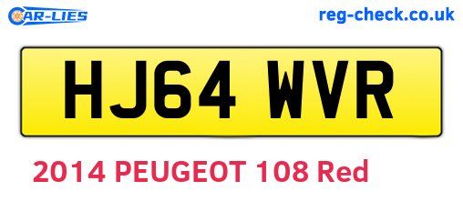 HJ64WVR are the vehicle registration plates.