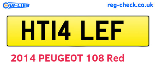 HT14LEF are the vehicle registration plates.