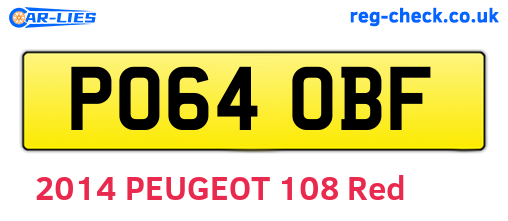 PO64OBF are the vehicle registration plates.