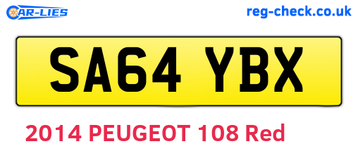 SA64YBX are the vehicle registration plates.