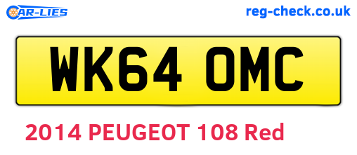 WK64OMC are the vehicle registration plates.