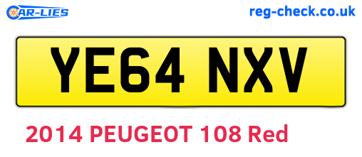 YE64NXV are the vehicle registration plates.