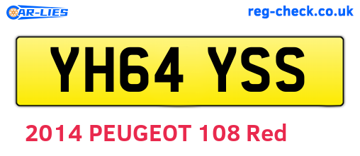 YH64YSS are the vehicle registration plates.