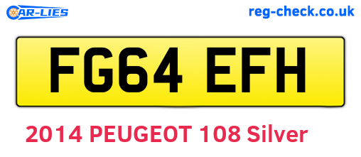 FG64EFH are the vehicle registration plates.