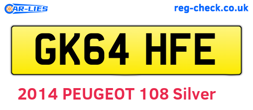 GK64HFE are the vehicle registration plates.
