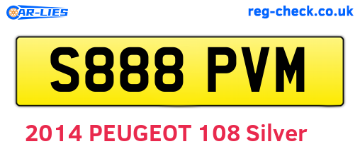 S888PVM are the vehicle registration plates.