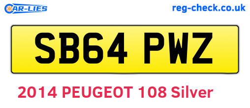 SB64PWZ are the vehicle registration plates.