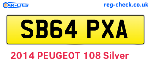 SB64PXA are the vehicle registration plates.