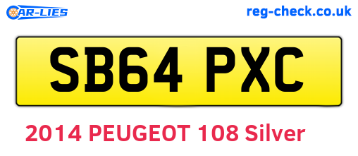 SB64PXC are the vehicle registration plates.