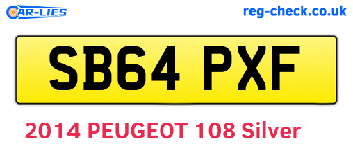 SB64PXF are the vehicle registration plates.