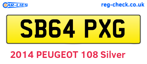 SB64PXG are the vehicle registration plates.
