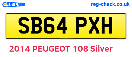 SB64PXH are the vehicle registration plates.