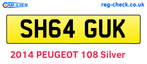SH64GUK are the vehicle registration plates.