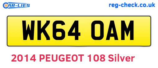 WK64OAM are the vehicle registration plates.