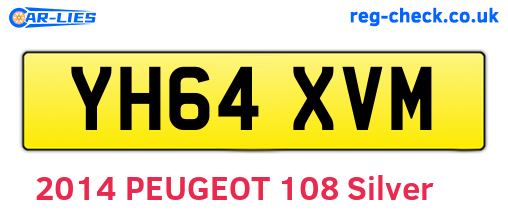 YH64XVM are the vehicle registration plates.