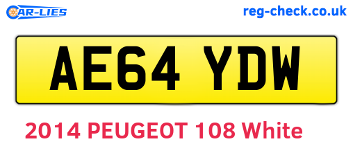 AE64YDW are the vehicle registration plates.