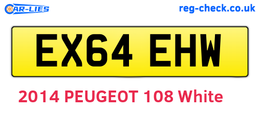EX64EHW are the vehicle registration plates.