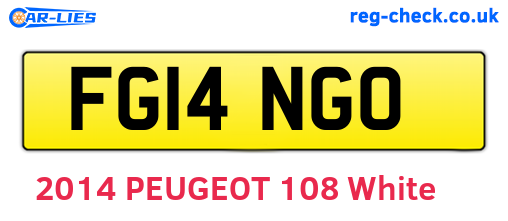 FG14NGO are the vehicle registration plates.