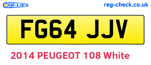 FG64JJV are the vehicle registration plates.