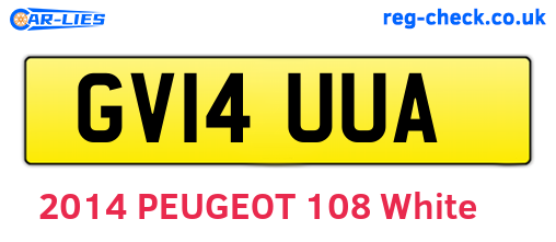 GV14UUA are the vehicle registration plates.