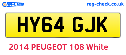 HY64GJK are the vehicle registration plates.