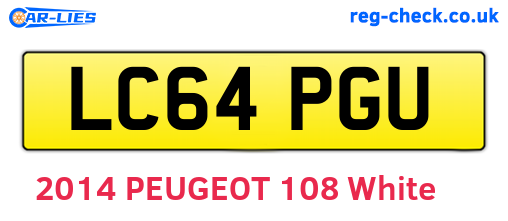 LC64PGU are the vehicle registration plates.