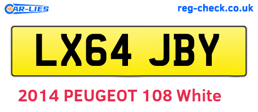 LX64JBY are the vehicle registration plates.
